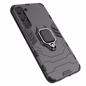 Ring Armor Suojakuori Samsung Galaxy S23+:lle panssaroitu magneettinen sormusjalusta musta