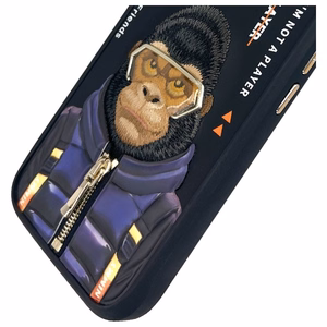 Nimmy Cool&Cute 2.0 Apina Suojakuori iPhone 16:lle - musta