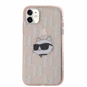 Karl Lagerfeld IML Choupette Head & Monogram suojakuori iPhone 11 / Xr:lle - vaaleanpunainen