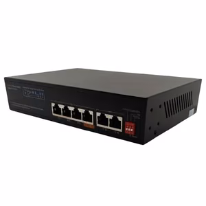 Unmanaged 6-port Gigabit PoE switch with 4 PoE ports, 65 W
