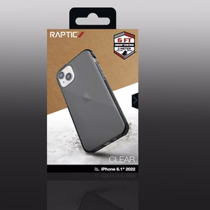 Raptic X-Doria Clear Case iPhone 14 panssaroitu kansi harmaa