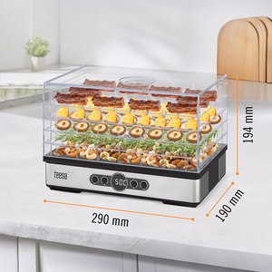 TEESA sieni-, vihannes- ja hedelmäkuivuri, 400 W, 5 ritilää, näyttö, ilmankierto