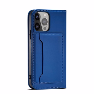Magnet Card Suojakuori Samsung Galaxy S23+:lle - läppäkuori lompakko jalusta sininen