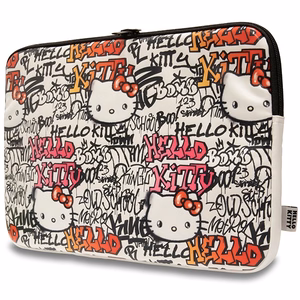 Hello Kitty PU Metal Logo suojakotelo 14 tuuman kannettavalle - beige