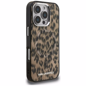 Karl Lagerfeld IML leopardikuvioinen MagSafe-suojakuori iPhone 16 Pro Max - ruskea