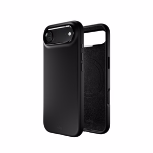 Puro Icon Mag Pro nestesilikoninen Suojakuori iPhone 17 Air:lle, MagSafe -yhteensopiva, kamerasuojauksella ja alumiinipainikkeilla - musta