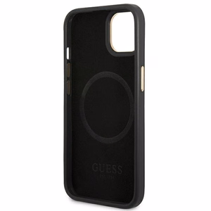 Guess GUHMP14MU4GPRK iPhone 14 Plus 6.7 "musta / musta kova kotelo 4G Logo Plate MagSafe