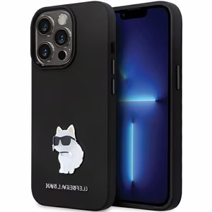 Karl Lagerfeld KLHCP14XSMHCNPK Suojakuori iPhone 14 Pro Max 6.7:lle - musta Silikoninen C Metal Pin