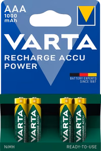 VARTA ladattava paristo R3 (AAA) 1000 mAh käyttövalmis 4 kpl