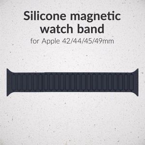 Mobilize silikonikellonranneke - magneettinen - Apple 42/44/45/49mm - sininen