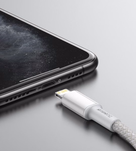 Baseus High Density Braided USB-C - Lightning kaapeli PD 20W 1 m (valkoinen) CATLGD-02