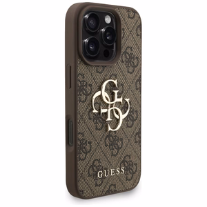Guess 4G Strap 4G Classic Logo Suojakuori iPhone 16 Pro:lle - ruskea