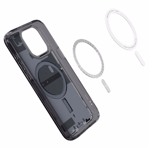 Spigen Ultra Hybrid Mag Suojakuori MagSafella iPhone 15 Pro:lle - Tummanharmaa (Zero One Pattern)