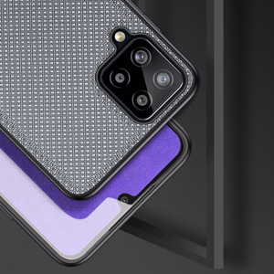 Dux Ducis Fino kotelo päällystetty nylon materiaalia Samsung Galaxy A22 4G harmaa
