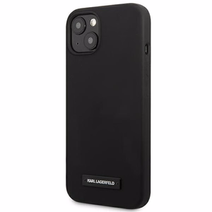 Karl Lagerfeld Silikoni Plaque Case iPhone 13 mini - musta