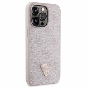 Guess GUHCP13LP4TDSCPP Suojakuori iPhone 13 Pro / 13:lle - vaaleanpunainen Crossbody 4G Metal Logo