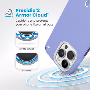 Speck Presidio2 Pro -suojakuori MagSafe- ja ClickLock-tuella iPhone 16 Pro Maxille, Future Lavender/Cassis Purple
