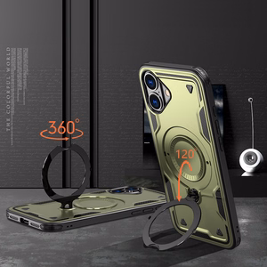 Hybrid Armor Trendy Suojakuori MagSafella iPhone 16 Plus:lle - Vihreä