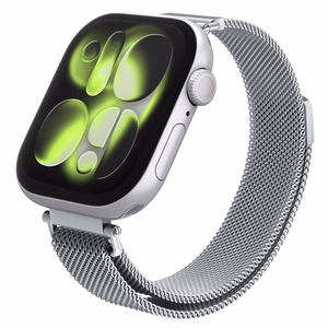Spigen WBM4 hihna Apple Watch 8 / 9 / 10 / 11 / SE (40 / 41 / 42 mm) hopeinen