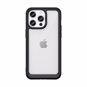 iPhone 15 Pro Max Outer Space vahvistettu Suojakuori joustavalla kehyksellä - musta