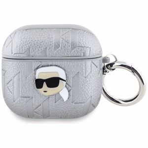 Karl Lagerfeld Monogram Karl Head case for AirPods 4 - silver