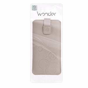 WONDER Deko Pouch Suojakuori (Koko L) iPhone 13 Mini/12 Mini/SE 2020/2022/7/8:lle cappuccino