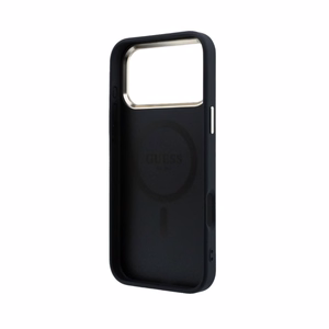 Case Guess PU Leather 4G Gold Frame MagSafe Apple iPhone 18 Pro black