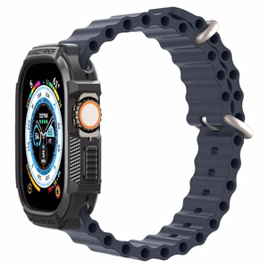 Spigen Rugged Armor -suojakuori Apple Watch Ultra 49 mm -mallille, mattamusta