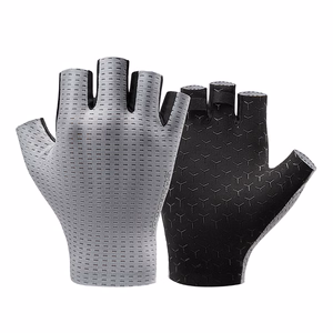 Rockbros Breathable Short Finger Cycling Gloves, Size: L - Gray