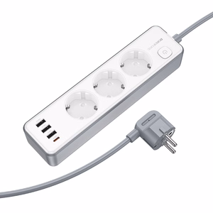 Borofone Power strip BAC9 - 3 outlets 240V + 3xUSB + Type C - PD 20W 2 metres black