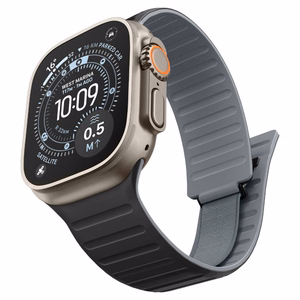 Spigen Athlex Air M -ranneke Apple Watch 44 / 45 / 46 / 49 mm -malleille, musta ja harmaa