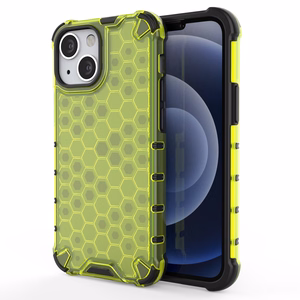 Honeycomb Asia panssari kansi TPU puskuri iPhone 13 mini vihreä
