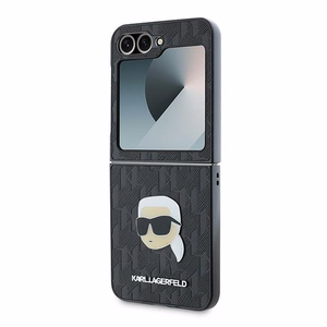Karl Lagerfeld Saffiano Monogram Suojakuori Samsung Galaxy Z Flip 6:lle - Musta