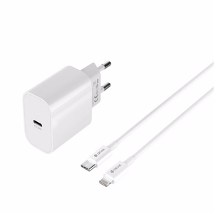 Devia wall charger Smart PD GaN 30W 1x USB-C white + cable USB-C - Lightning