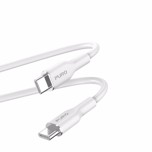 Puro Soft USB-C–USB-C -kaapeli, 1.5 m, 60 W, valkoinen