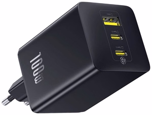 Baseus EnerFill FE11 100W Seinälaturi 2x USB-C + USB-A - musta
