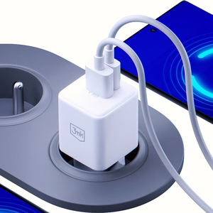 Valkoinen 3mk Hyper GaN -seinälaturi, 20 W, QC4+/PD/PPS, USB 1A1C, EU