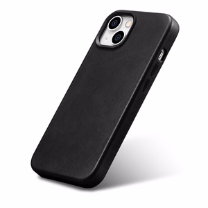 iCarer Oil Wax Premium Leather Case iPhone 14 Plus Magnetic Leather Case with MagSafe Black (WMI14220703-BK)