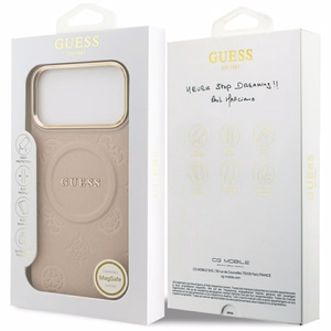 GUESS Suojakuori IPHONE 17 Pro Max MagSafe GUHMP17XPSAMSECP (PU W/ Peony Hot Stamp) vaaleanpunainen