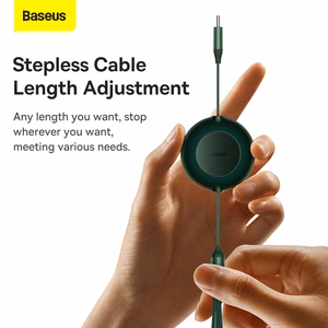 Baseus Cable Bright Mirror 2 3 in 1 - Type C to Micro USB, Lightning, Type C - 100W 1,1 metres (CAMJ010206) green