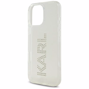 Karl Lagerfeld IML Rhinestones Logo iPhone 16 Pro Suojakuori - Läpinäkyvä