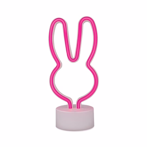 Neon LED jalustalla RABBIT vaaleanpunainen USB-C FSC-10 Forever Light
