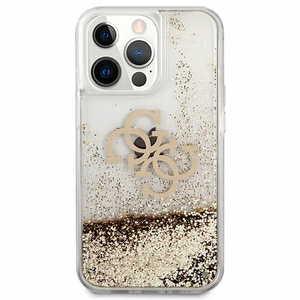 Guess 4G Big Liquid Glitter Suojakuori iPhone 13 Pro Max 6.7" - Kultainen