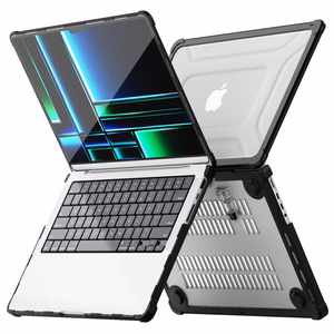 Tech-Protect SmartShell Pro Suojakuori Macbook Pro 14 M1 / M2 / M3 / M4 / M5 2021-2025:lle - Musta ja Läpinäkyvä