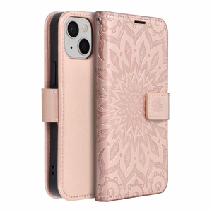MEZZO Book Suojakuori iPhone 13 MINI:lle mandala rose gold