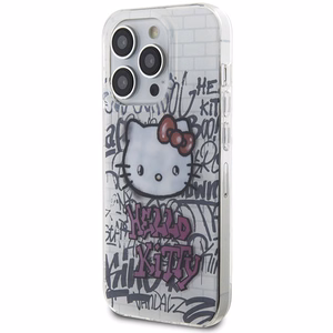 Hello Kitty IML Kitty On Bricks Graffiti Suojakuori iPhone 14 Pro:lle - valkoinen