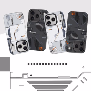 Benks Dynamic Magnetic Mecha -suojakuori (D070) Iphone 17 Pro Maxille, musta (kameran ohjauspainike)