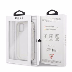 Guess GUHCN58PCGLSI iPhone 11 Pro hopea/hopea kova kotelo Glitter Glitter