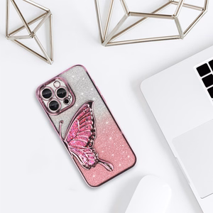 Tel Protect Butterfly Water Suojakuori iPhone 17:lle vaaleanpunainen