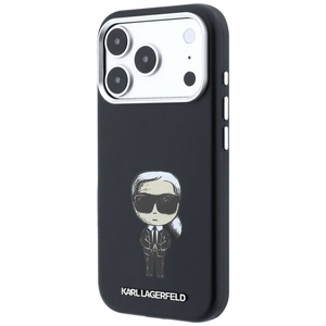 KARL LAGERFELD -kotelo mallille IPHONE 18 Pro/ 17 Pro MagSafe-yhteensopiva (Smooth Ikonik Sketch) (väri: musta)